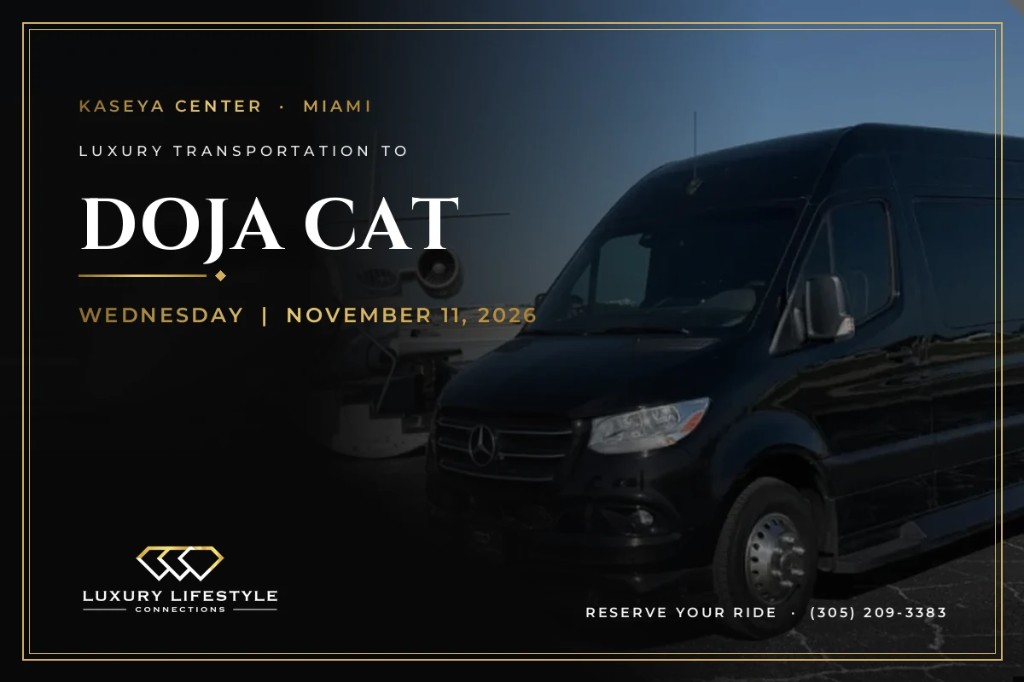 Luxury chauffeur transportation for Doja Cat in Miami