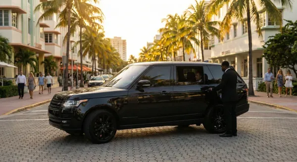 Surfside film enthusiasts arriving at a Miami Film Festival screening venue by professional car service