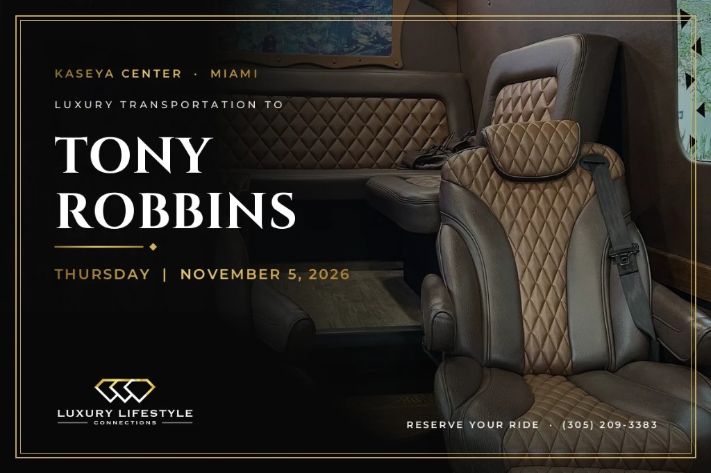 Luxury chauffeur transportation for Tony Robbins in Miami